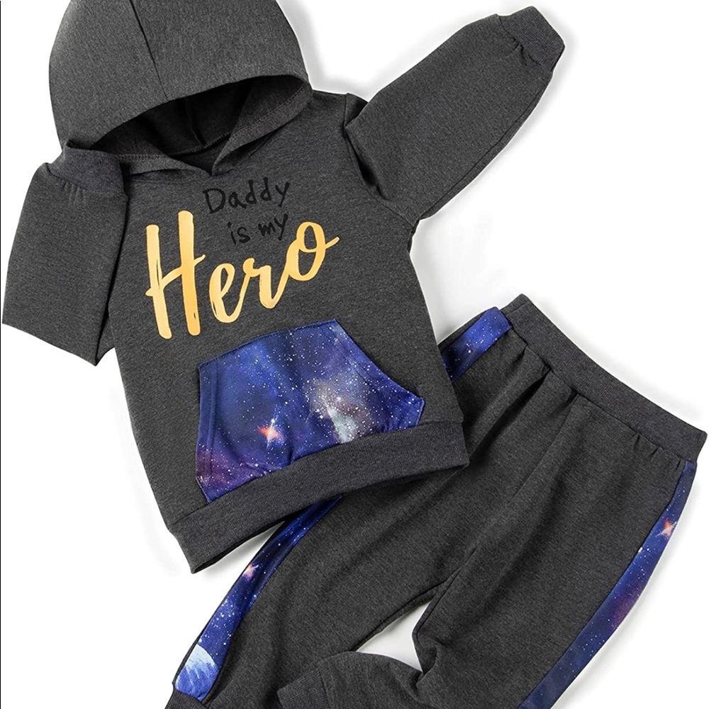 Toddler Summer Outfit Print Clothing Infant Hoodies Shorts Set 18-24 Month